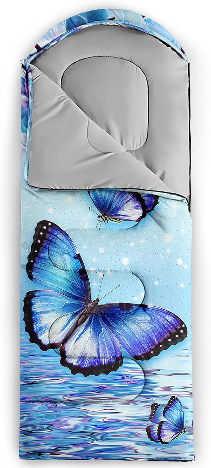 QOOMO Camping Sleeping Bags,3 Season Warm & Cool Weather,Lightweight,Waterproof Sleeping Bags for Adults & Kids,Traveling,and Outdoors,Camping Gear Equipment