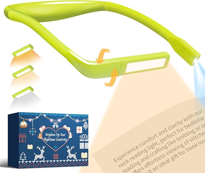 Neck Book Light for Reading at Night, Back to School Supplies Dorm Bed Lamp for College Students Teen Boys Girls Stocking Stuffers Christmas Birthday Gifts for Book Lovers Reading Accessories