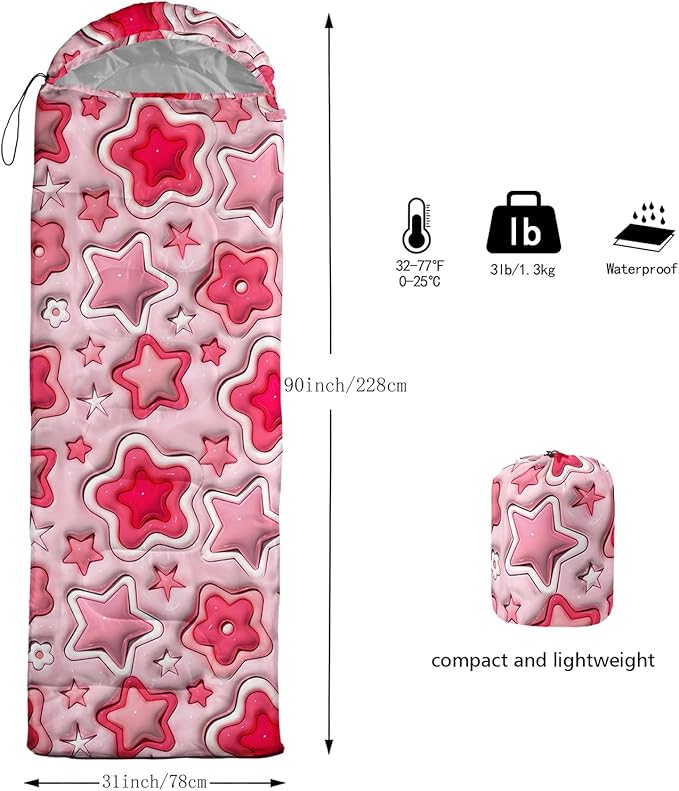 Print sleeping bag,sleeping bags,Outdoor Camping Sleeping Bag，Suitable For Children Boys And Girls Portable,Waterproof,Compact And Lightweight,Great For Outdoor Camping,Backpacking And Hiking