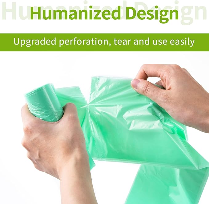 Kitchen Trash Bags 13 Gallon: Biodegradable Tall Kitchen Garbage Bags Strong Unscented Recycling Bags for Home/Office (Green, 80 Counts)