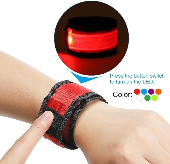 PATIKIL LED Wristband, Light Up Bracelets LED Armbands Glow in The Dark Safety Wrist Band for Parties, Concerts, Festivals