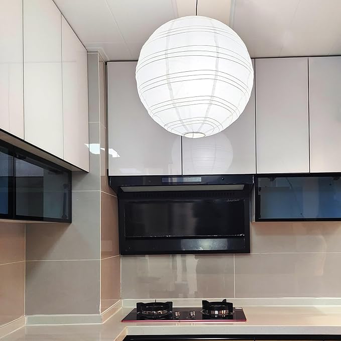 Hytsoeee(19.69Inch) Paper Lamp Shade,White Spherical Large Paper Lantern,Handmade Lantern Pendant Light Shade for Home Indoor Ceiling Light Decor,Such as Living Room, Bedroom