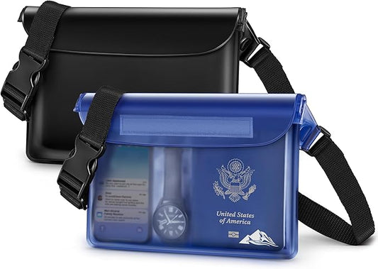 HEETA Waterproof Fanny Pack, Waterproof Pouch Dry Bag 2/3/4 Pack for Phone Passport Purse, Adjustable Waist Strap for Swimming Kayaking Boating Paddle Board Accessories Cruise Beach Camping Essentials