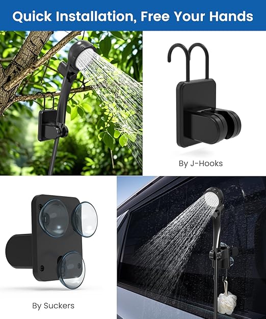 Acare Portable Shower for Camping, 6000mAh Rechargeable Camping Shower Pump with 5Gal/20L Foldable Bucket, IPX7 Waterproof Rinse Kit Portable Outdoor Shower for Hiking, Travel, Car, Pet