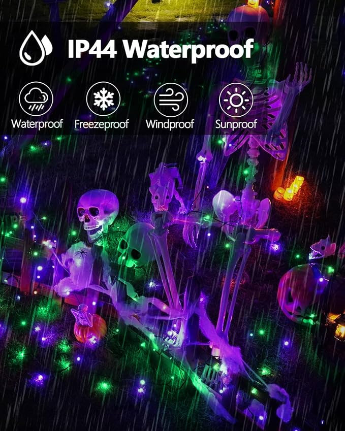 Smart Color Changing Halloween Lights, 82FT 200LED App Control RGB LED String Light with Remote & Timer, Music Sync Multiple Modes Twinkle Christmas Tree Light Waterproof Halloween Decorations