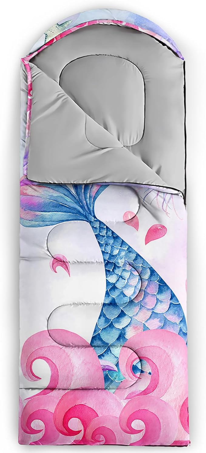 QOOMO Camping Sleeping Bags,3 Season Warm & Cool Weather,Lightweight,Waterproof Sleeping Bags for Adults & Kids,Traveling,and Outdoors,Camping Gear Equipment