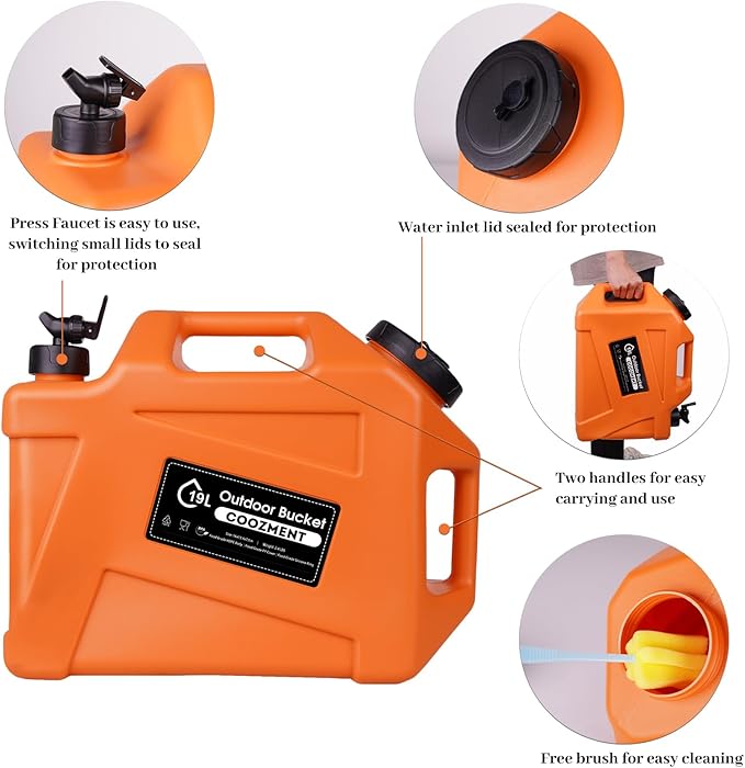 3.2 Gallon/5 Gallon Water Containers with Spigot, BPA Free Water Jug, Military Green Water Tank, Multifunction Water Storage Containers for Camping Outdoor Hiking,Emergency Stroage