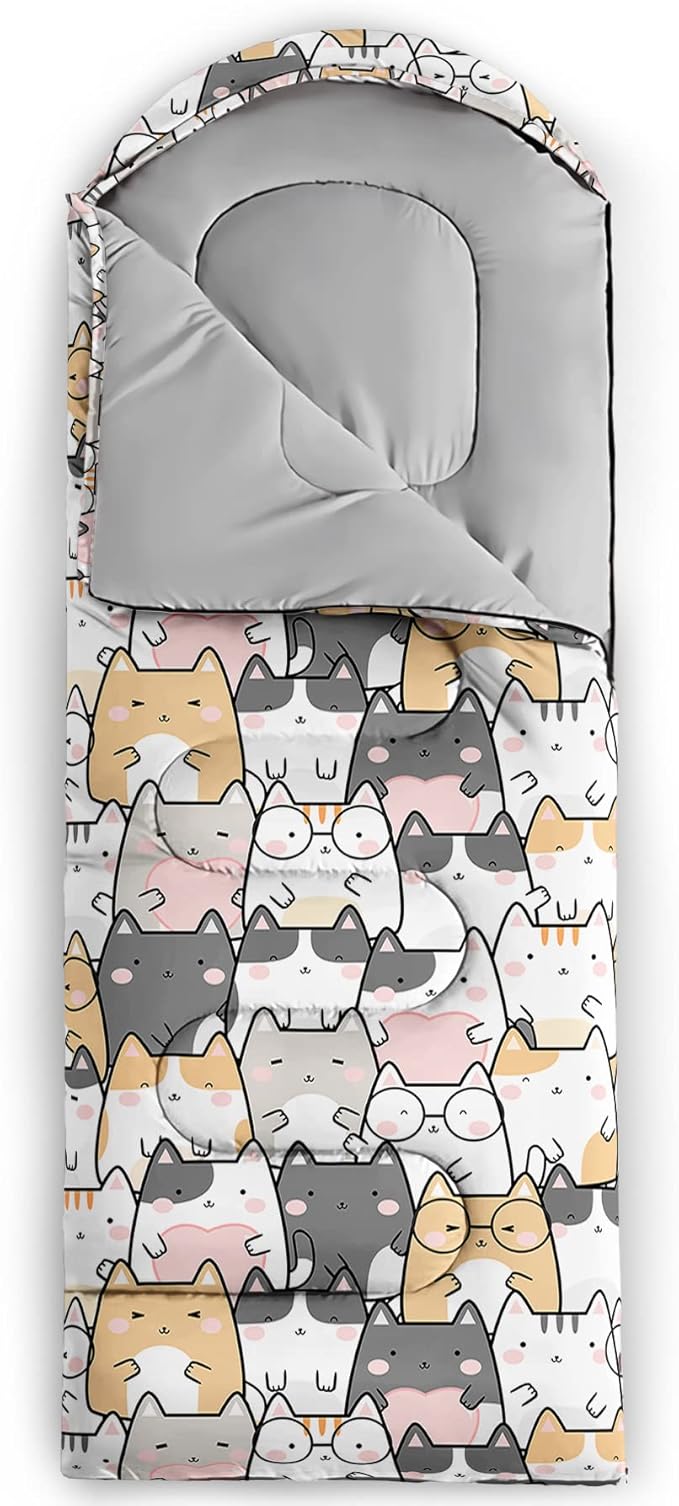 QOOMO Camping Sleeping Bags,3 Season Warm & Cool Weather,Lightweight,Waterproof Sleeping Bags for Adults & Kids,Traveling,and Outdoors,Camping Gear Equipment