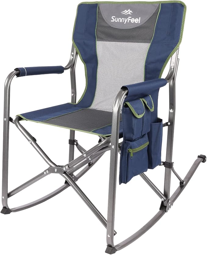SUNNYFEEL Camping Directors Chair, Heavy Duty,Oversized Portable Folding Chair with Side Table, Pocket for Beach, Fishing,Trip,Picnic,Lawn,Concert Outdoor Foldable Camp Chairs