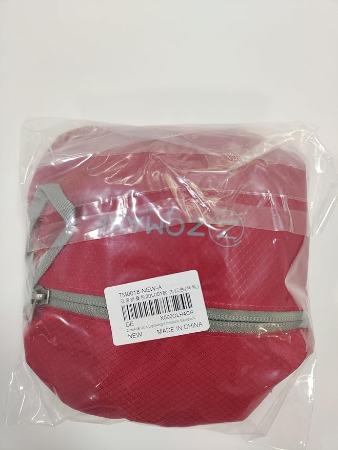 ZOMAKE Ultra Lightweight Hiking Backpack 20L, Packable Small Backpacks Water Resistant Daypack for Women Men(Bright Red)