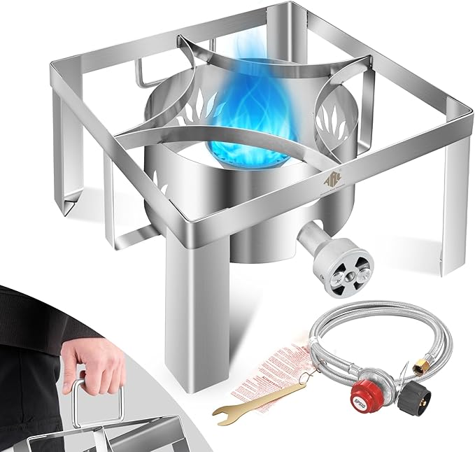 ARC 55,000BTU Propane Burner Camping Stove,Outdoor Gas Stove Burner Cooker for Cooking for Turkey Fry,Homebrewing,Crawfish Boil,and More!