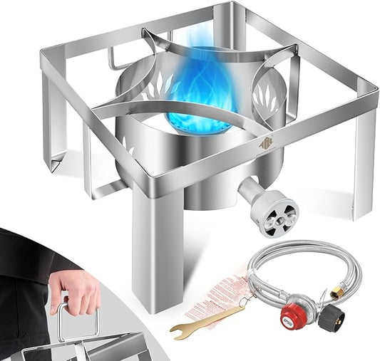 ARC 55,000BTU Propane Burner Camping Stove,Outdoor Gas Stove Burner Cooker for Cooking for Turkey Fry,Homebrewing,Crawfish Boil,and More!