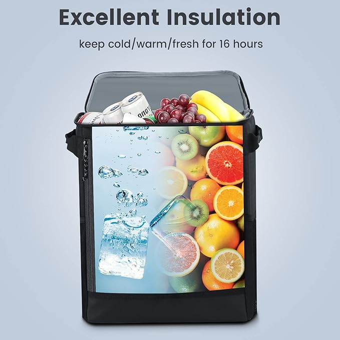 Cooler Backpack, 36 Cans Multifunctional Leakproof Cooler Backpack with Padded Top Handle, Mesh Pocket for Camping BBQ