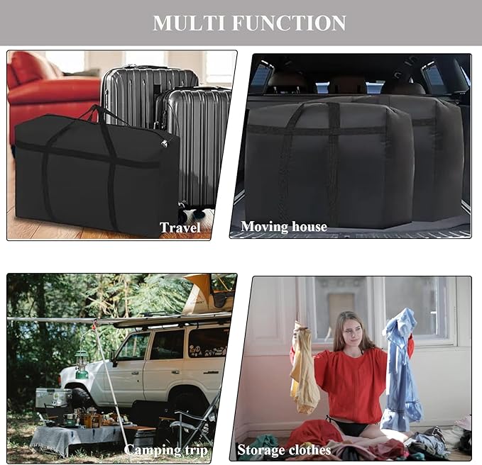 WITERY 180L Large Storage Bags - Big Moving Bags Heavy Duty with Zippers & Handles, Alternative to Moving Boxes and 39Inch Storage Tote for Space Saving, Travel, Clothes, Blankets, Pillows, Bedding