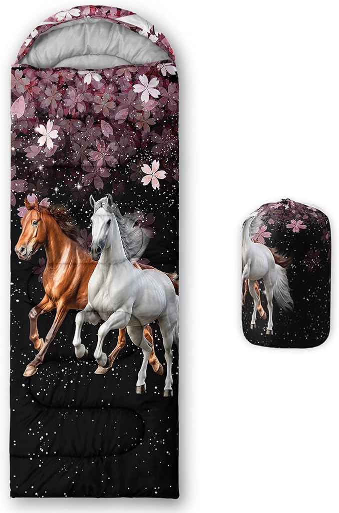 QOOMO Camping Sleeping Bags,3 Season Warm & Cool Weather,Lightweight,Waterproof Sleeping Bags for Adults & Kids,Traveling,and Outdoors,Camping Gear Equipment