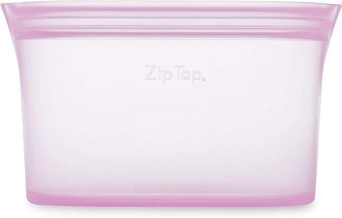 Zip Top Reusable Food Storage Bags | Medium Dish [Lavender] | Silicone Meal Prep Container | Microwave, Dishwasher and Freezer Safe | Made in the USA