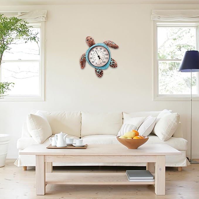 MUMTOP Outdoor Thermometer, Turtle Outside Wall Thermometer for Patio Yard Garden