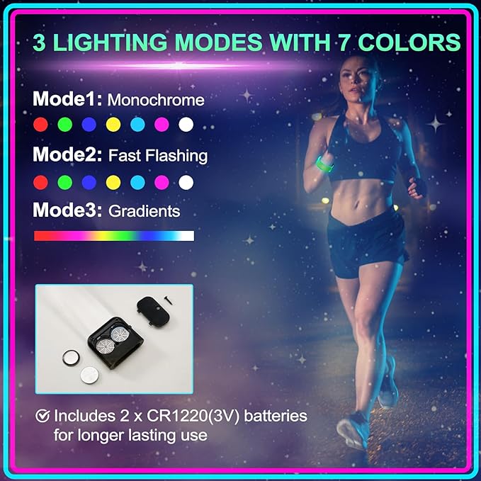 Yowivon 2 Pack Led Light Up Bracelets for Women Men Glow in the Dark Party Supplies Neon Rave Accessories Cool Halloween Birthday Party Favors