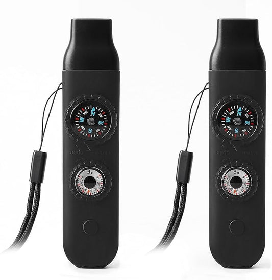 Emergency Survival Safety Whistle，Whistle for Kids with Lanyard,Compass,Thermometer,Ideal for Kayaking, Boating, Hiking, Camping, Climbing