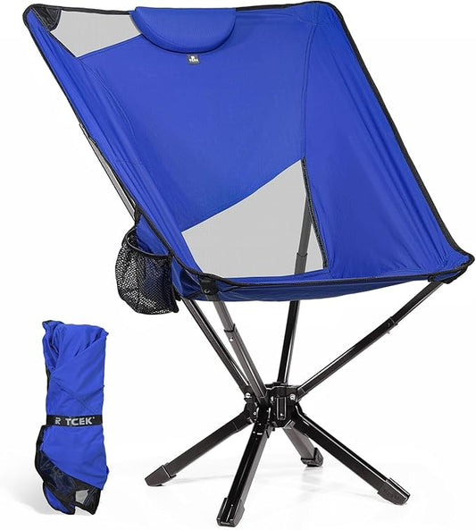 Portable High Back Camping Chair with Adjustable Height, Small Compact Outdoor Folding Chair for Adults Travel, Riselite Collapsible Lightweight Packable Camp Chairs, Easy Carry and Quick Setup