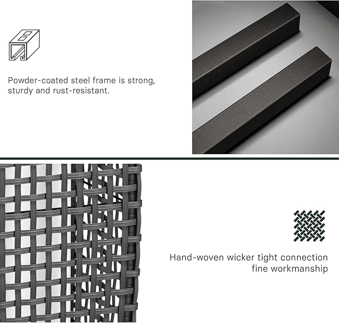 Grand patio 2-Piece Outdoor Floor Lamp Solar Powered Lantern Water-Resistant Wicker Deck Light for Garden or Porch - Medium Fuji, Silver Gray