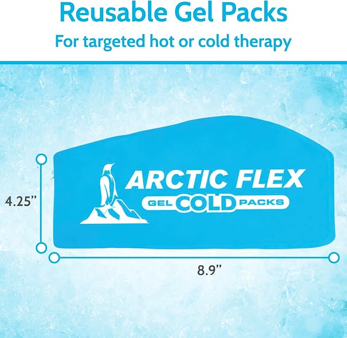 Arctic Flex Gel Replacement Packs - Gel Ice Packs Reusable for Face Ice Brace - Hot and Cold Gel Ice Pack for Injuries, Pain Relief, Swelling - Flexible Therapy Compression Wrap - Athletic, Women, Men