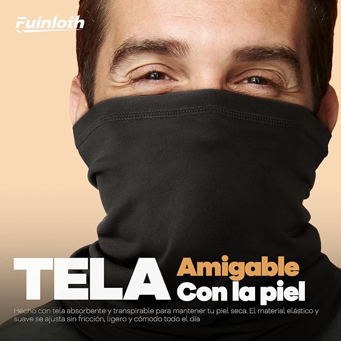 Fuinloth Neck Gaiter, 6 Pack Cooling UV Protection Bandana Buff Face Mask Gator Scarf for Men Women