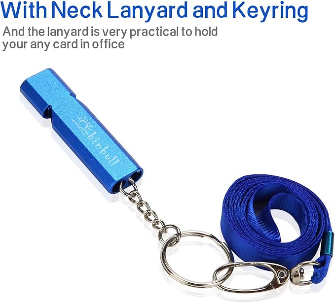 Emergency Whistles Lifeguard Safety Whistle with Lanyard and Keychain for Outdoor Camping Hiking Boating Backpacking Fishing Kayak Kids Rescue Signaling Loud Survival Whistle