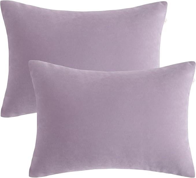BEDSUM 2 Pack Microfiber Pillows, 13"x18" for Travel, Pets, Soft and Machine Washable, Small for Neck, Wrist, and Knee Comfort, Lavender