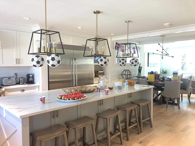 Kesoto 8 In Soccer Ball Paper Lantern Decoration Soccer Goal Birthday Party Decoration - Pack of 5