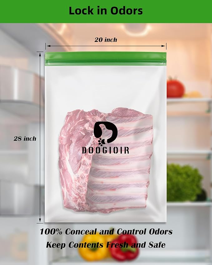 Odor Proof Storage Bags - 28ｘ20 Inch Double Seal Odor Barrier Storage Bags for Backpacking, Camping and Household, Lock in Odors Keep Contents Fresh and Waterproof, Reusable Odor Proof Bags (2 Pack)