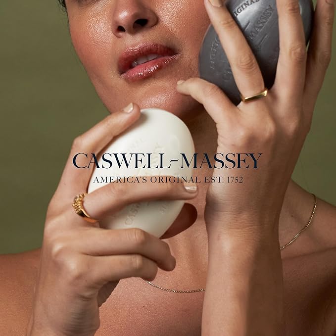 Caswell-Massey Natural Bar Soap Gift Set, Almond, Verbena, Lavender Scents, Triple-Milled Moisturizing Body Soap, Plant-Based for All Skin Types, Men, Women, Made in USA, 3 Bars, 5.8 oz Each