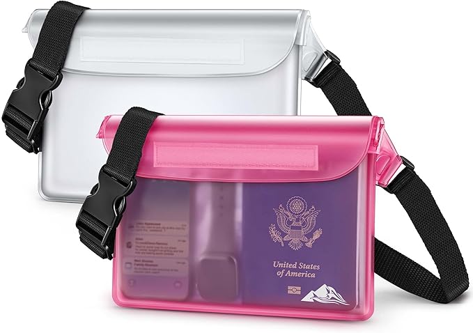 HEETA Waterproof Fanny Pack, Waterproof Pouch Dry Bag 2/3/4 Pack for Phone Passport Purse, Adjustable Waist Strap for Swimming Kayaking Boating Paddle Board Accessories Cruise Beach Camping Essentials
