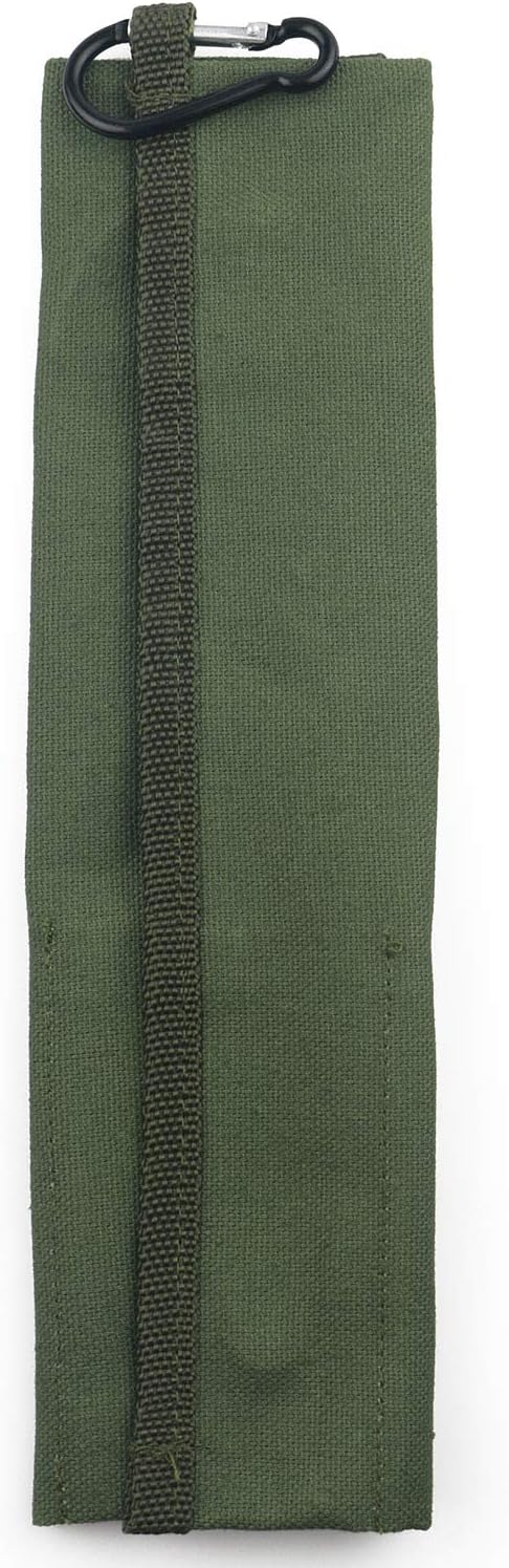 Portable 6 Pieces Flatware Set, 304 Stainless Steel Knife, Fork, Spoon, Chopsticks, Metal Straw, Cleaning Brush, Durable Travel Cutlery Set, Army Green Pouch Bag, Rose Gold