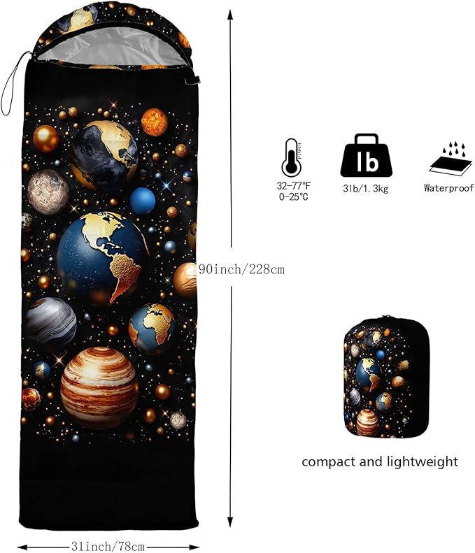 Print sleeping bag,sleeping bags,Outdoor Camping Sleeping Bag，Suitable For Children Boys And Girls Portable,Waterproof,Compact And Lightweight,Great For Outdoor Camping,Backpacking And Hiking