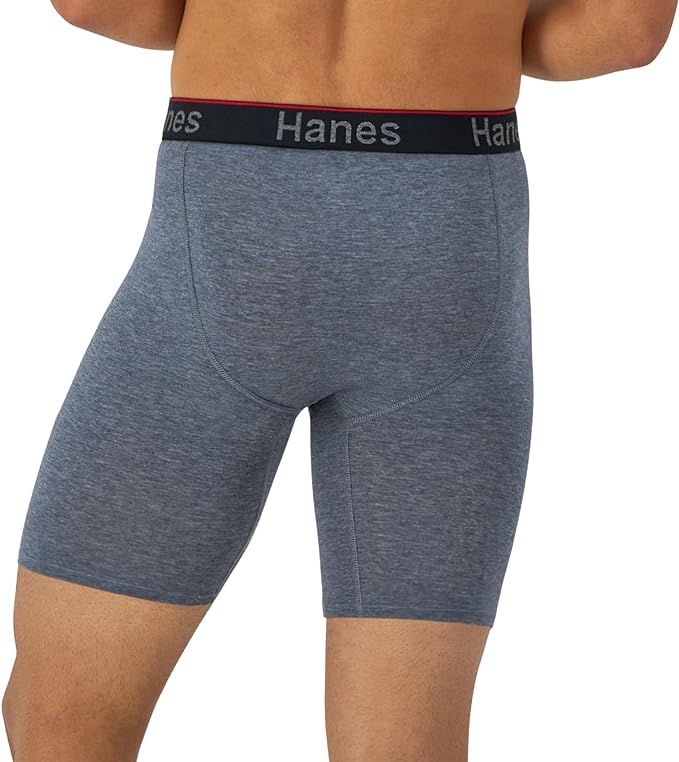 Hanes Total Support Pouch Men's Boxer Brief Underwear, Anti-Chafing, Moisture-Wicking Odor Control, 3-Pack (Reg or Long Leg)