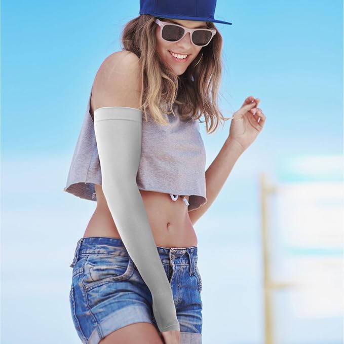 GOUNOD Sun Protection Cooling Arm Sleeves with Thumb Holes - Gardening Outdoors Sports Workouts Sunscreen Arm Sleeves