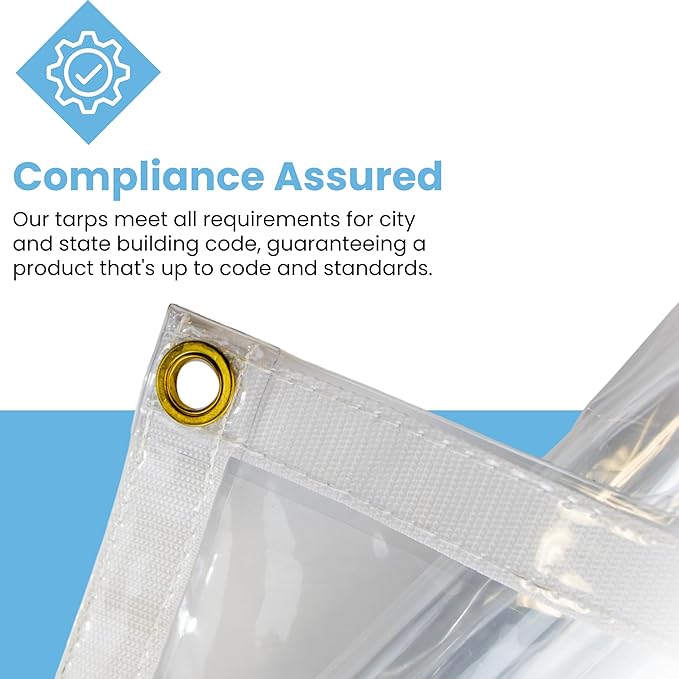 24mil Clear PVC Vinyl Heavy Duty Tarp Enclosure Panel - True Size, UV Protection, Tear Resistant, Waterproof Tarp with Arctic Flexibility 5x7