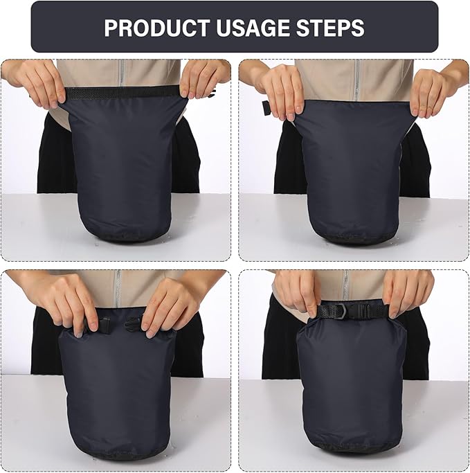 6 Pcs Waterproof Dry Bag Sack Lightweight Outdoor Dry Bags 35 L, 20 L, 15 L, 10 L, 5 L, 3 L Waterproof Boat Bag for Kayaking, Backpacking, Hiking, Camping Rafting(Black)