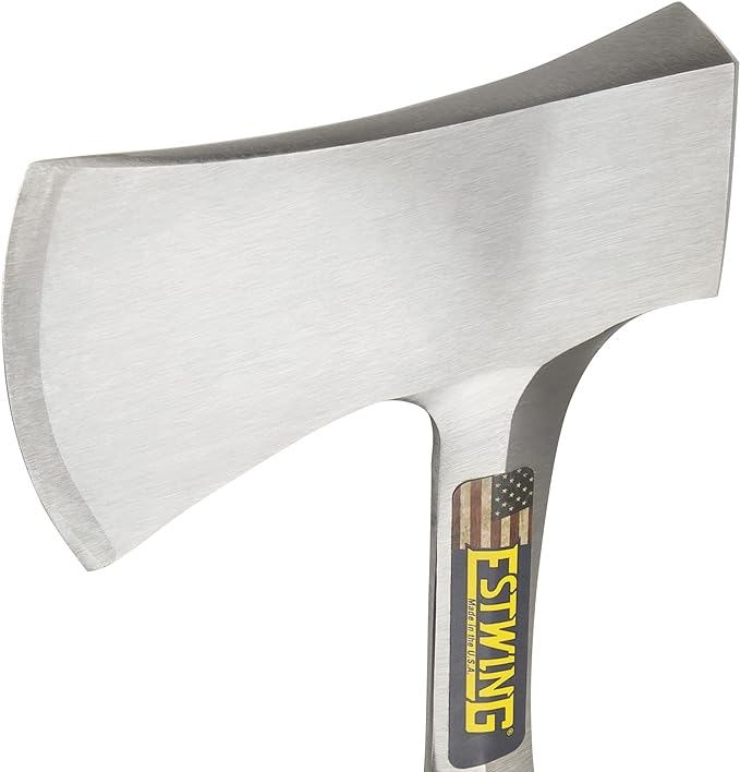 Estwing Sportsman's Axe - 14" Camping Hatchet with Forged Steel Construction & Genuine Leather Grip - E24A