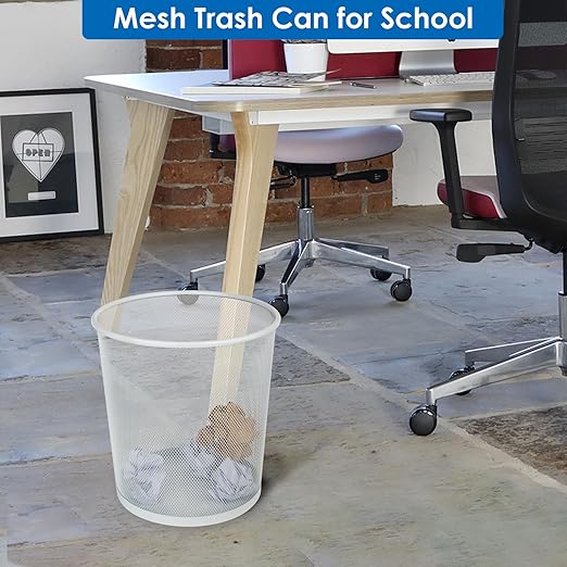 Office Mesh Trash Cans (10-Pack 6 Gal),Open Metal Wire Wastebaskets, Mesh Office Garbage Can, Waste Basket Trash Can for Near Desk,Recycling Garbage Container Bin for Home,School