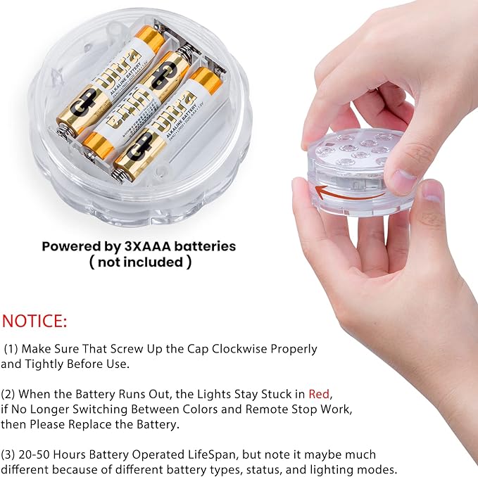 Boat Lights Wireless Battery Operated, Waterproof Marine Led Light for Deck Courtesy Interior Lights, Fishing Kayak Duck Jon Bass Boat, RGB Multi Color Remote Controlled, 4pcs