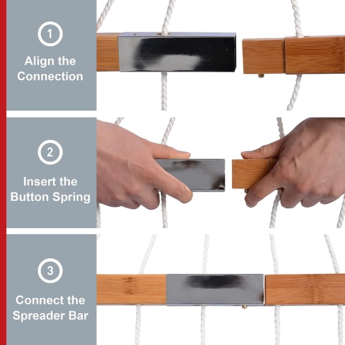 Double Hammock with Stand Included, Portable Hammock with Curved Spreader Bar, Pillow and Carrying Bag, 450 Lbs Capacity, Grey Pattern