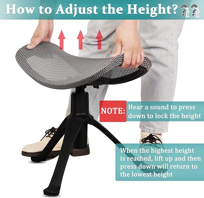 Footrest for Desk Adjustable Height 2-in-1 Function Rotatable Ergonomic Under Desk Footrest Ottoman Stool Rolling Leg Rest for Home Office (Gray)