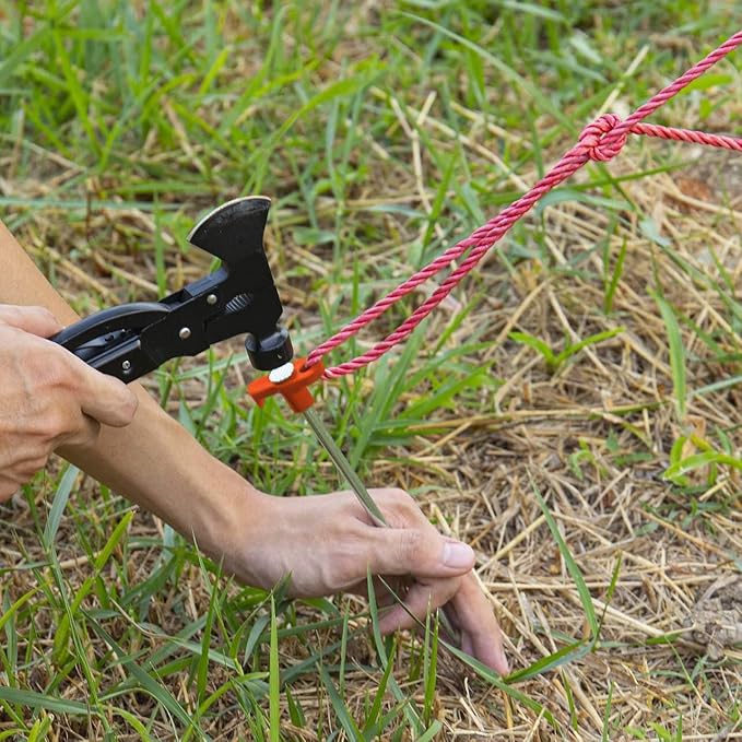 Tent Stakes, 20PCS Heavy Metal Tent Pegs, Professional Camping Tools for Outdoor Trips, Suitable for Strong Winds and Various Ground Tent Pegs, Designed for Camping (20, Red)