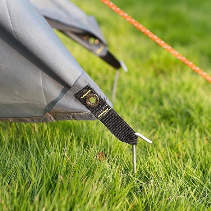 9 Inch Tent Stakes with T Hook, Tent Stakes Metal, Heavy Duty Tarp Camping Stakes, Metal Stakes for Inflatables Outdoor Decorations, 25 Pack