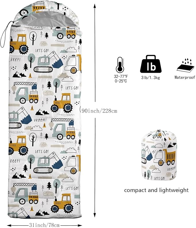 Kids Sleeping Bag for Boys Girls,3D Basketball Print-Lightweight Warm Portable Outdoor Indoor-Waterproof Cold Weather Resistant Sleeping Bag for Camping Hiking