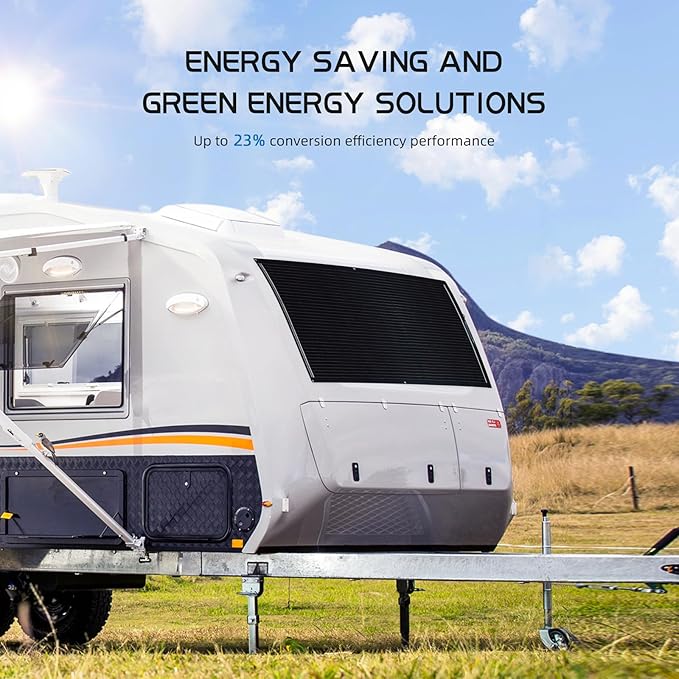 Flexible Solar Panel 150W Fiberglass Monocrystalline Lightweight Module for Off-Grid RV Boat Van Cabin Uneven Surfaces 12V Battery Charge (150W Solar Panel)