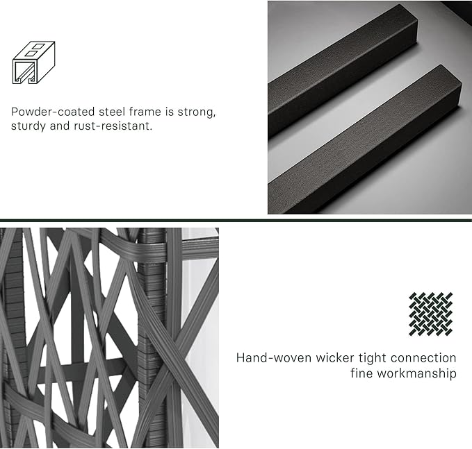 Grand patio Solar Outdoor Floor Lamp Wicker Lantern Decoration Light for Deck Garden Lawn Porch-Medium Cindy, Silver Gray