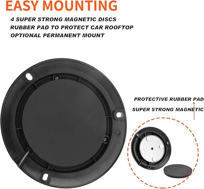 Red Led Emergency Strobe Beacon Lights with Magnetic Mount and 8 Flash Models Warning Safety Flashing Rooftop Signal Lamp for Firefighters Police Construction Vehicle Tractor Truck (24-LED 12V-24V)